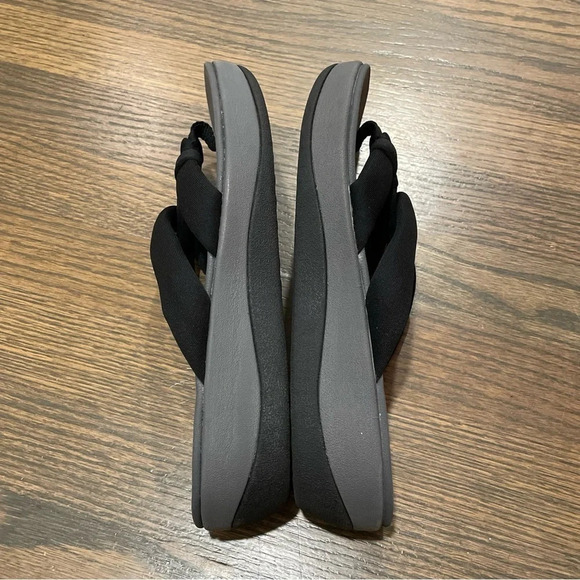 NWOT Clarks Cloudsteppers Arla Jane Black Fabric Wedge Sandals Women's 11 - Picture 8 of 14